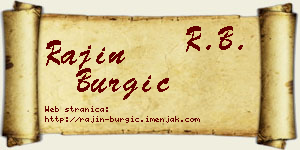 Rajin Burgić vizit kartica